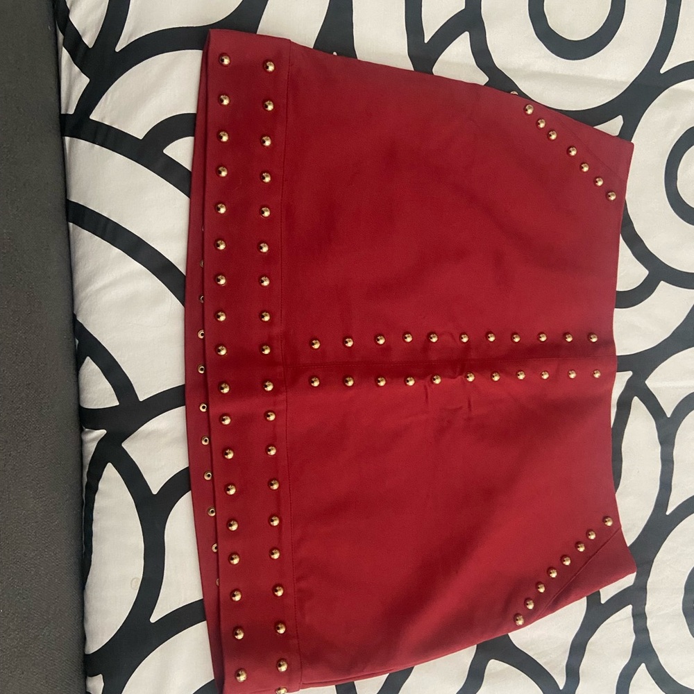Gianni Bini Red Embellished Mini Skirt Night Out
